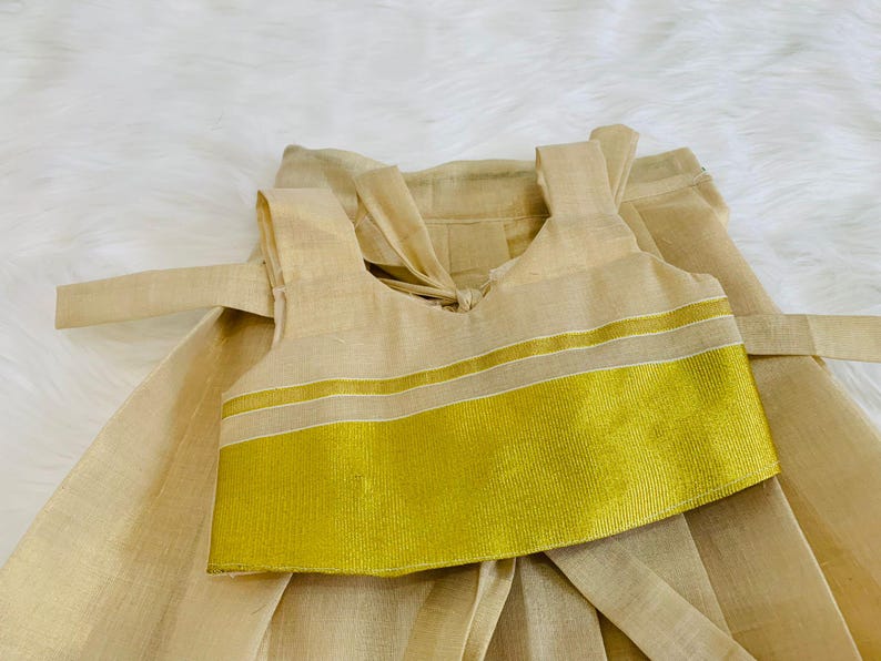 Kerala Onam Pattu Pavadai For Kids Ready To Wear Etsy