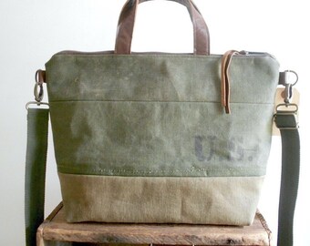 Recycled Military Canvas Bag - Etsy