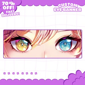 Custom Twitch Banner | Eye Banner, Twitch banner, Banner Design, High Resolution, Twitter,  Youtube, Discord, Anime Ilustration