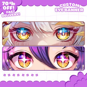 Custom Twitch Banner | Eye Banner, Twitch banner, Banner Design, High Resolution, Twitter,  Youtube, Discord, Anime Ilustration