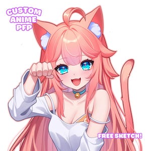Custom Anime Profile Picture PFP | Cute Kawaii OC Avatar for Discord, Twitch, YouTube & Social Media | Art Commission