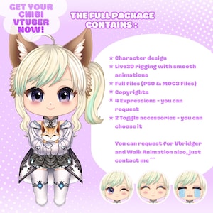 CUSTOM CHIBI VTUBER | Benutzerdefiniertes Vtuber-Modell, Live2D-Modell, Vtuber Design, Vtuber-Charakter, Anime Art, Anime-Charakter, Chibi Vtuber-Modell