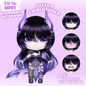 CUSTOM CHIBI VTUBER | Benutzerdefiniertes Vtuber-Modell, Live2D-Modell, Vtuber Design, Vtuber-Charakter, Anime Art, Anime-Charakter, Chibi Vtuber-Modell