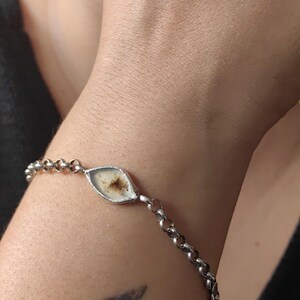 Unique Dendritic agate bracelet, Handmade Sterling silver, One of a Kind Stone, Artisan Jewelry, Delicate everyday Jewelry