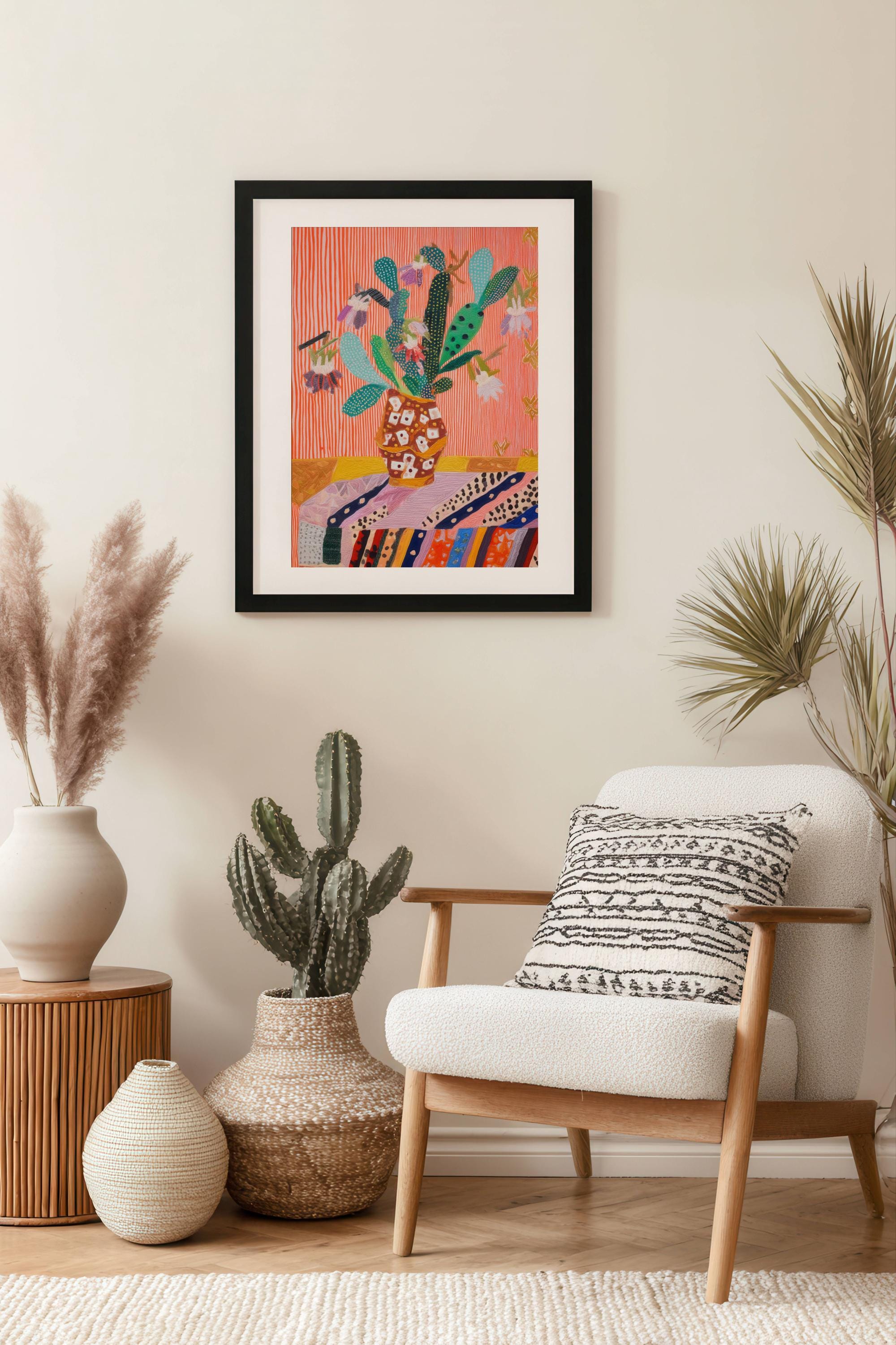 Cactus Wall Art Print: Southwestern Desert Decor, Modern Boho Botanical