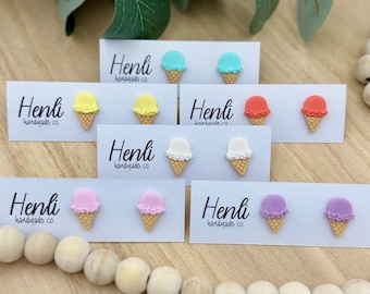 Handgemachte Polymer-Eis-Ohrstecker: Leichter Sommer-Statement-Ohrring