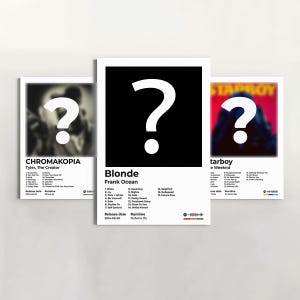 Juego personalizado de 3 impresiones en lienzo de portadas de álbumes, póster musical personalizado, impresión sin marco
