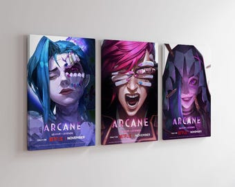 Arcane Season 2 Poster, Canvas Print Wall Art, Living for Living Room Bedroom Home Decor Office Decorations