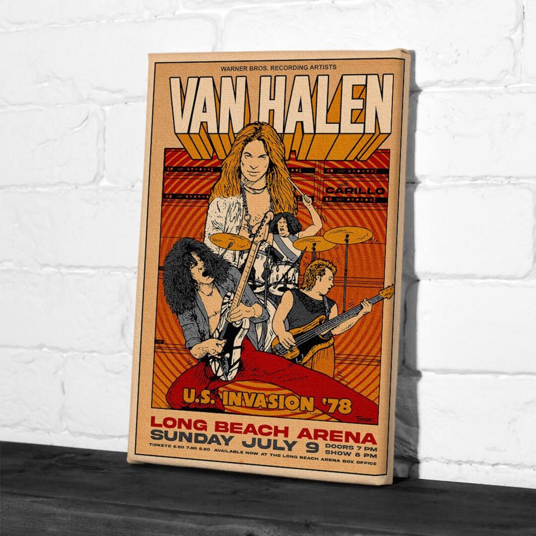 Vintage Van Halen Concert Poster Canvas Print Wall Art, Living for ...