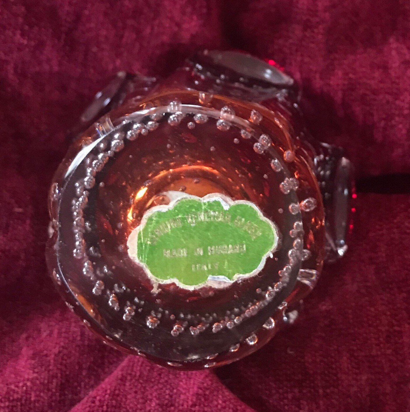 Murano Ruby Glass Ashtray & Lighter Set With Label Mid Century