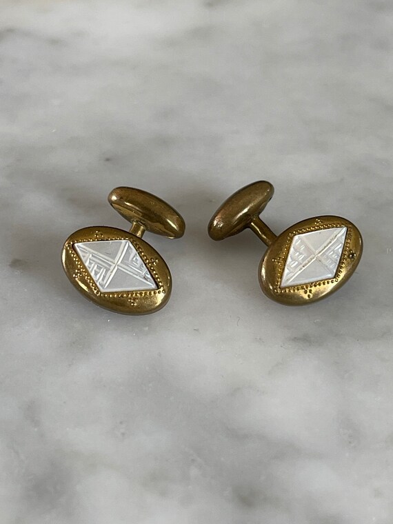 Louis Vuitton Metal Fixed Backing Cufflinks Gold Flower Button from JP