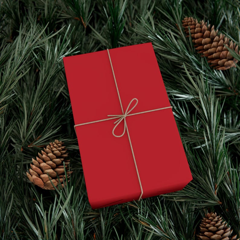 Gift wrap solid red wrapping paper solid color gift wrap red image 3