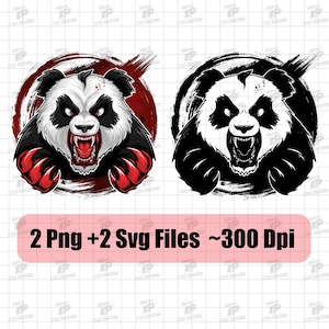 Horror Panda Png + Svg, Watercolor Panda Png, Panda Digital PNG for DTG ...