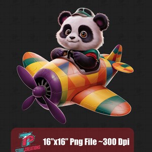 Panda Avión Volador Png, Panda De Dibujos Animados Digital Png, Pilotos Animales Lindos Png, Pilotos Panda Png, Animales Voladores Png, Diseño De Sublimación Png