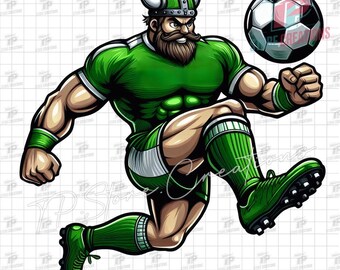 Green Vikings Soccer PNG, Green School Mascot, Vikings Mascot Png, Vikings Design, Vikings Shirt Png Design, Vikings School Spirit