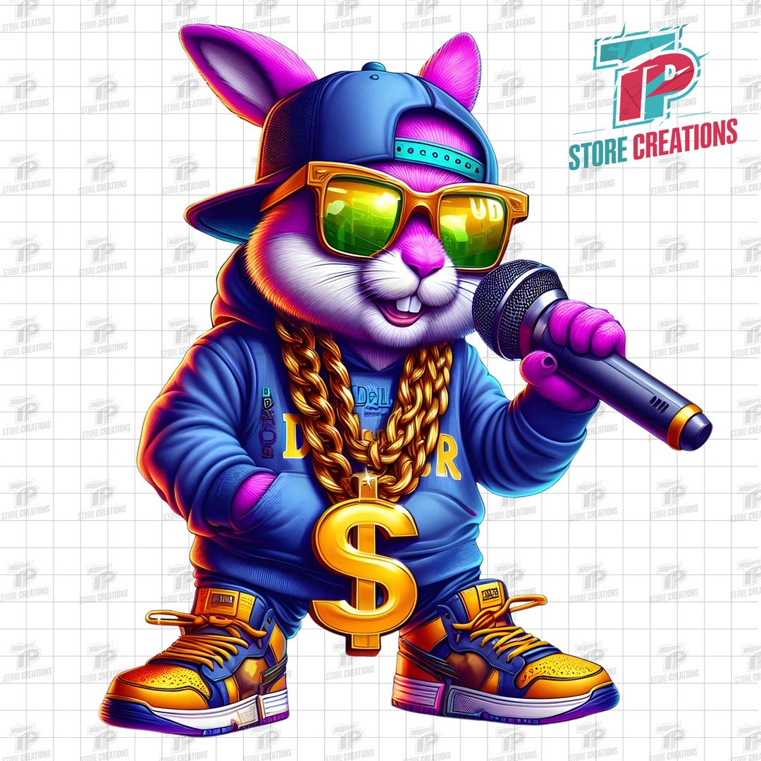 Hiphop Gangster Rabbit Boy PNG, Hip Hop Bunny Png, Streetwear Rabbit ...
