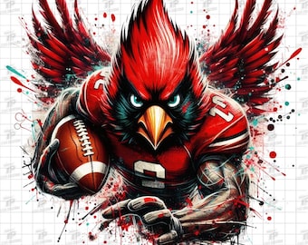 Cardinals Football Mascot PNG, Cardinals School Spirit Design, Cardinals Team Spirit Design, Cardinal Mascot Png, Cardinals Shirt Png Design
