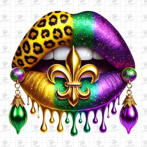 Mardi Gras lips png, Mardi Gras Dripping Lips Png Sublimation Design, Mardi Gras Png, Lips Png, New Orleans Png Nola PNG, Digital Download