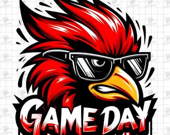 Día del juego de los Cardinals PNG, cabeza de los Cardinals PNG, camiseta de los Cardinals PNG, mascota de los Cardinals PNG, diseño de mascota escolar roja, diseño de archivo PNG de espíritu de equipo