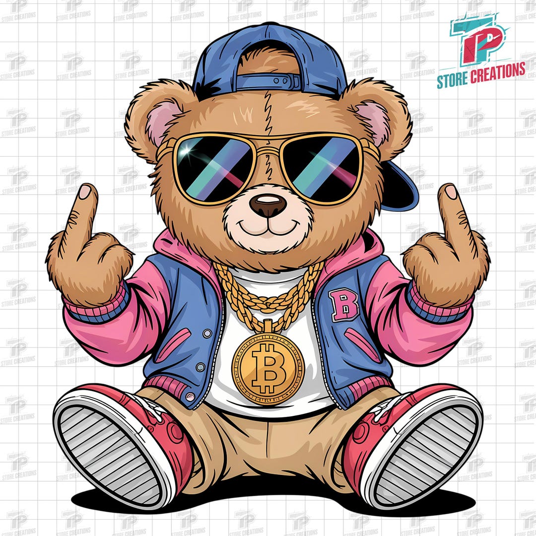 Hip Hop Teddy Bear Png, Rich Gangster Teddy Bear Png, Urban Sublimation ...
