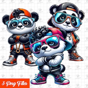Cute Streetwear Panda Png, Urban Sublimation Design, Hip Hop Panda Png, Urban Panda Art, Panda PNG, Hip Hop Png, Streetwear png, DTF Designs