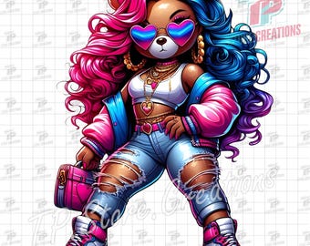 Orsacchiotto femmina Glam Hip Hop PNG, Orsacchiotto graffiti, Orsacchiotto femmina, Orsacchiotto PNG, Orsacchiotto ragazza cartone animato, Clipart orso urbano