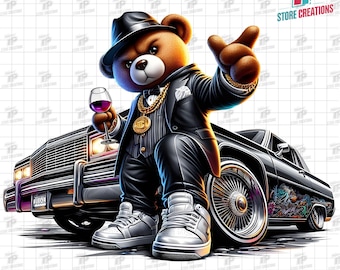 Gangster Teddy Bear PNG, Mafia Teddy Bear PNG, Luxury Gangster Bear PNG, Graffiti Teddy Bear Png, Teddy Bear Design, Digital Download