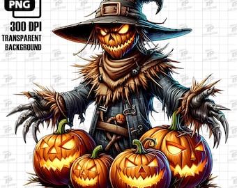 Scarecrow Killer PNG, Horror Scarecrow PNG, Trick Or Treat Sublimation Design, High Resolution Digital Download, Halloween Scarecrow PNG