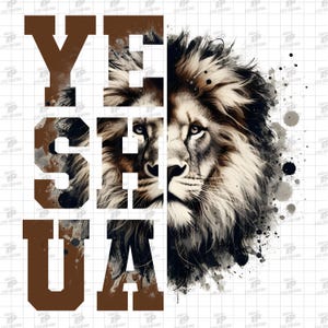 Lion Yeshua PNG Design, Lion Of Judah, Faith Black King Png, Christian Png, Yeshua Shirt, Lion Png, Christian Gift, Digital Download