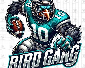 Bird Gang Png, Green Mascot Sublimation Png, Football Team Png, Game Day Png, Sports Bird Png, Sublimation Design, Instant Digital Download