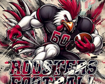 Rooster Football Mascot PNG Digital File, American Football Mascot Png, Football Mascot Logo, Team Mascot Football Png, They Not Like Us Png