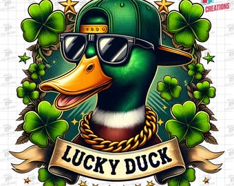 Lucky Duck PNG, Duck St Patricks Day PNG, St Patricks Shirt Design PNG, Duck Hunt Design, Kids St Patricks png, Boy St Patricks, Duck Png