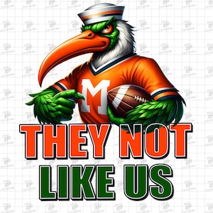 Ibis They Not Like Us PNG, Fierce Bird Design, Ibis Football Mascot Png, Team Spirit, Digital PNG for Sublimation, DTF, Digital Download