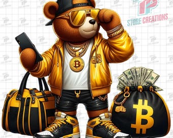 Graffiti Hip Hop Teddy Bear Holding Money, Cartoon Teddy Bear Png, Teddy Bear Download, Teddy Bear Clipart, Teddy Shirt, Digital Download