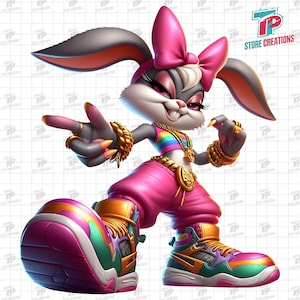 Cute Gangster Bunny PNG, Gangster Rabbit Png, Hip Hop Bunny Png, Graffiti Rabbit Png, Bunny Clipart, Rabbit Clipart, Cute Rabbit Clipart
