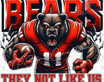 Bears They Not Like Us Png, Viral PNG File for Crafters, Bears Football Png, Bears Mascot Png, Sports Team Clipart, Bears Shirt Design
