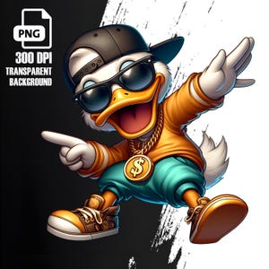 Cool Hip Hop Duck Digital PNG, Urban Duck Png, Streetwear Duck Png ...