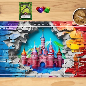 Gaming large mouse pad Playmat - 24x14" Custom Play Mat, Fantasy TCG Playmat, Play Mat, dnd Accessory, Table Top Gaming Gifts