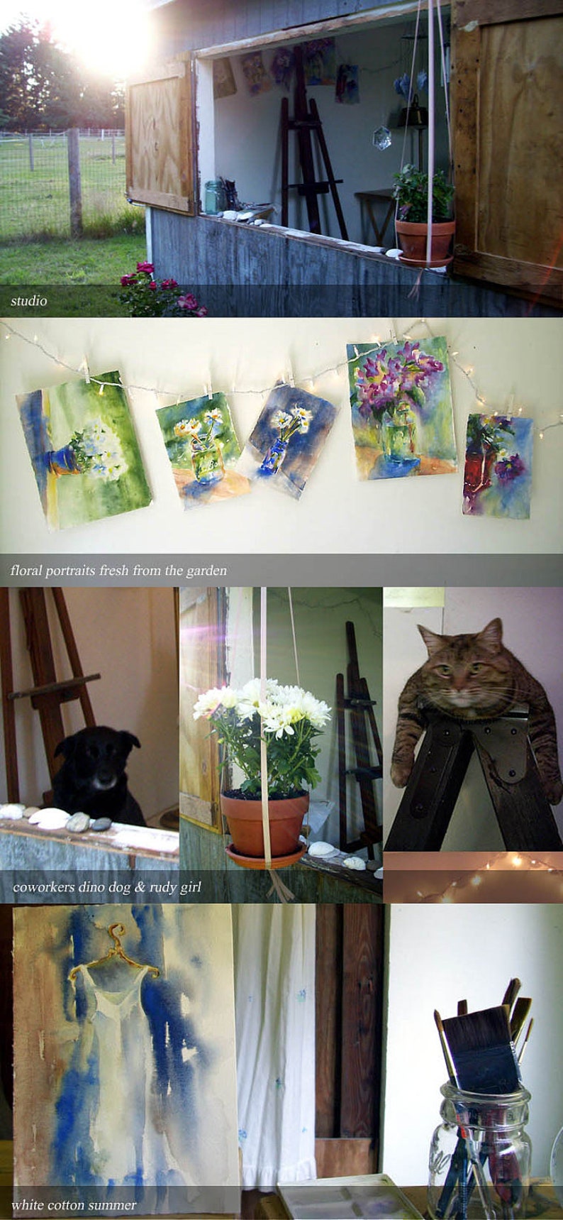 Watercolor Painting of White Flowers Giclee Print Etsy