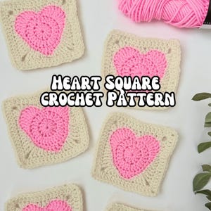 Patrón de crochet cuadrado de abuela con forma de corazón: Apto para principiantes (PDF)