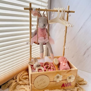 Babygeschenk, Babyparty, Gender reveal, Babyshower, Geburt, Geschenk Mädchen, Geschenk Junge, Holzkiste personalisiert