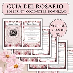 Spanish Catholic Rosary Prayer Guide, Prayer Board Kit, Printable Rosary Beginner Guide Christian Digital Products How To Pray Rosary Biblia