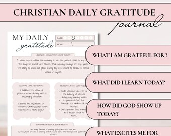 DAILY GRATITUDE Christian Digital Gratitude Goodnotes Junk Journal Printable Gratitude Journal Digital Notebook Gratitude Sunday School