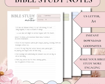 Modello per appunti biblici Fogli per lo studio biblico Versetti biblici Pagina per diario biblico Modello per lo studio biblico Pagina per raccoglitore di preghiere Prodotti digitali cristiani