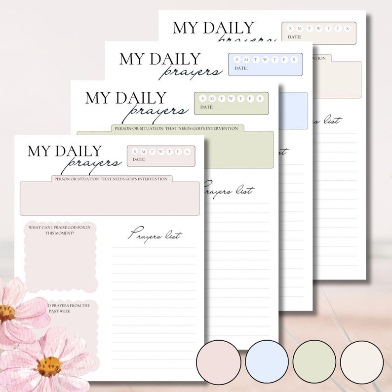 PRAYER Journal Printable Daily Prayer Planner Prayer Template Travel ...
