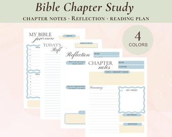 Bible Study Guide Printable Template Chapter Notes Bible Journaling Inserts Digital Download Scripture Study Supplies Bible Tip Ins Journal