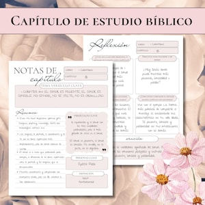 Étude de la Bible en espagnol imprimable, Écritures bibliques Résumé de la Bible numérique Résumé du chapitre de la Bible Modèle d'étude de la Bible, produits numériques chrétiens