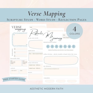 Bible Verse Mapping Template Printable Scripture Study Guide Bible Journal Insert Inductive Bible Study Worksheet Goodnotes Digital Download