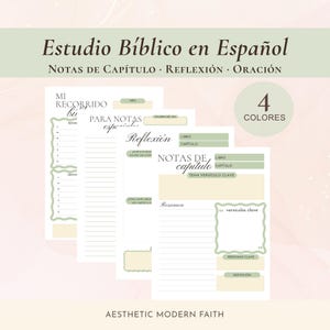 Spanish Bible Study Guide Imprimible Guía de Estudio Bíblico Biblia Católica en Español Versículos Bíblicos Diario de Oración iPad Goodnotes