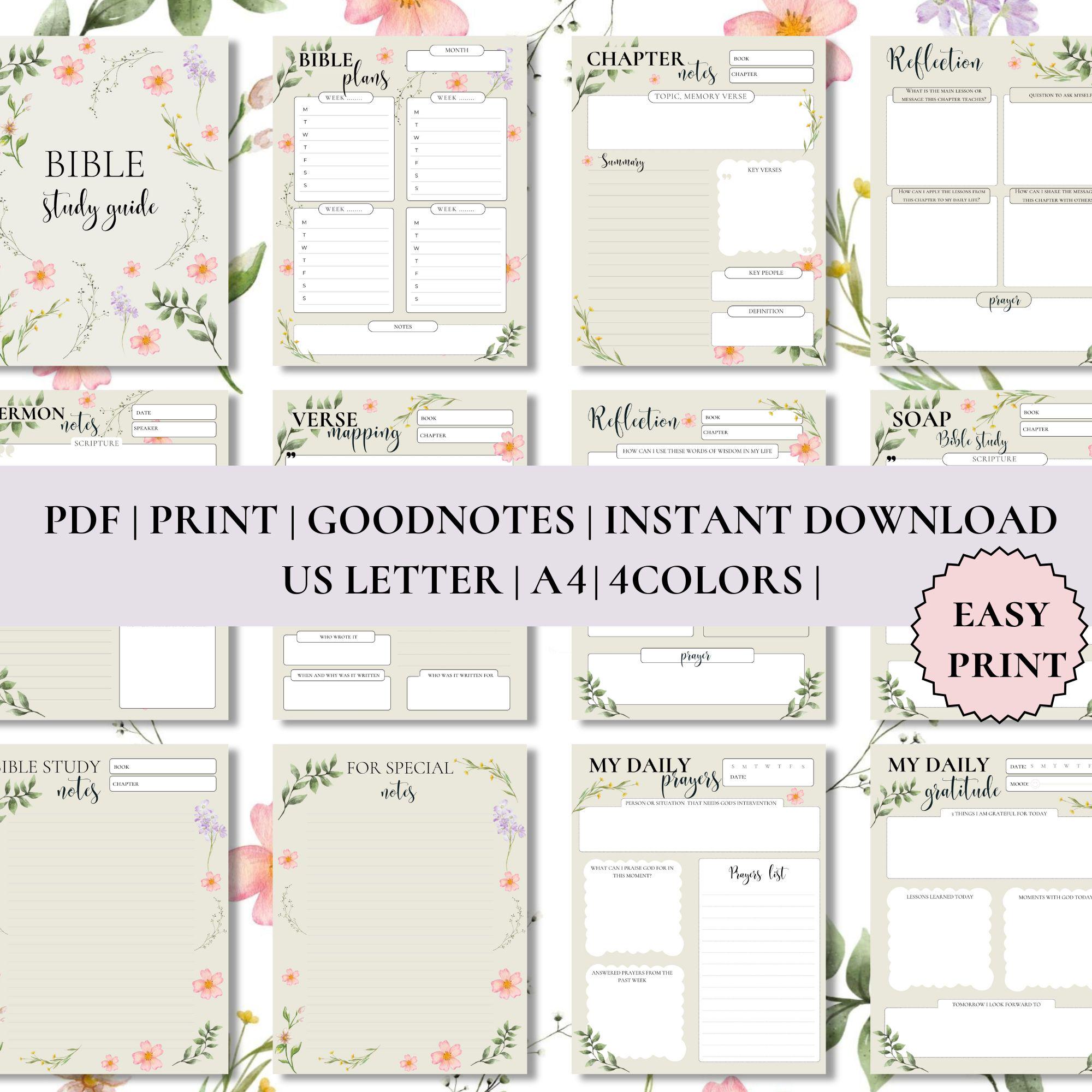 Bible Study Guide Bundle | Bible Study Template | Bible Study Printable ...